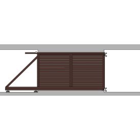 Úszókapu (csokibarna), alumínium burkolattal